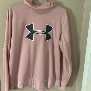 Pink Under Armour hoodie. Size large.